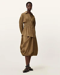 Nia Draped Midi Skirt