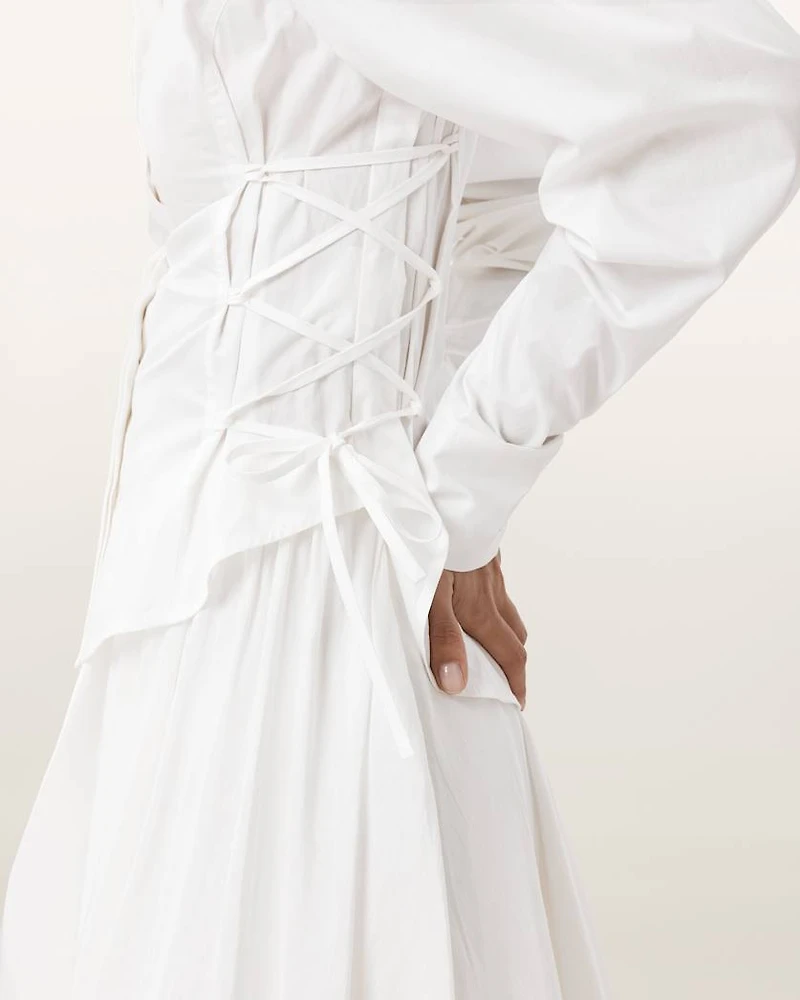 Evanna Tie Detail High Neck Shirt
