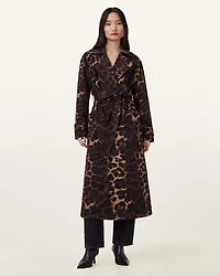 Abel Leopard Print Trench Coat