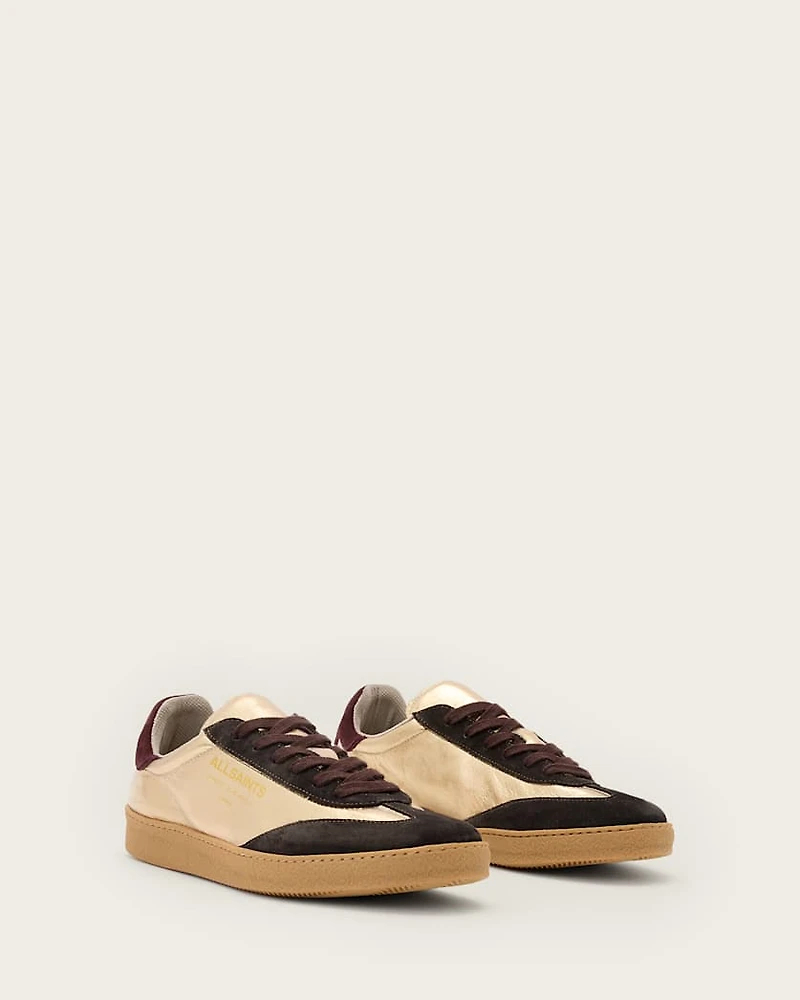 Thelma Metallic Leather Low Top Trainers