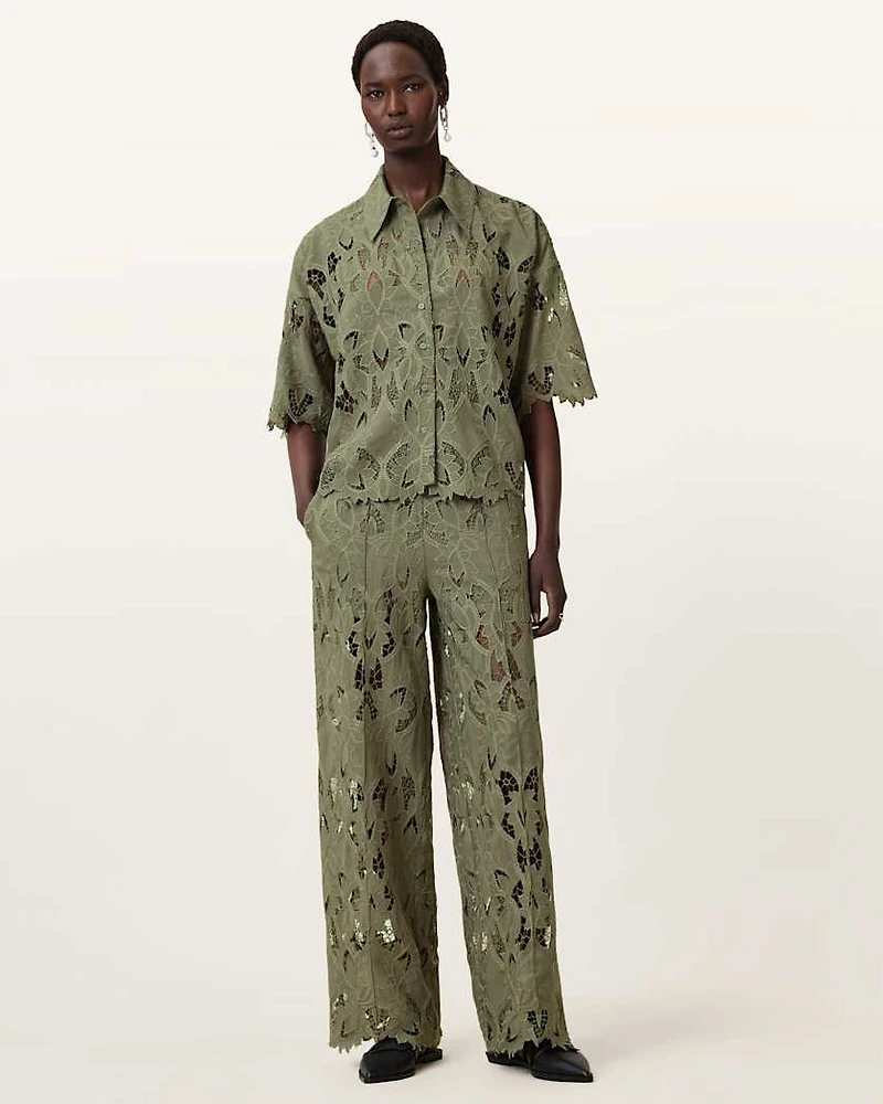 Charli Embroidered Straight Fit Trousers