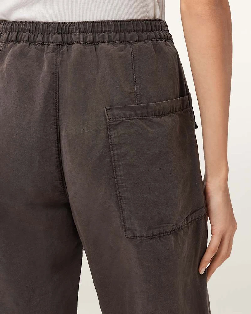 Val Linen Blend Cargo Trousers