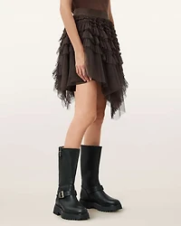 Jayde Ruffled Tulle Mini Skirt