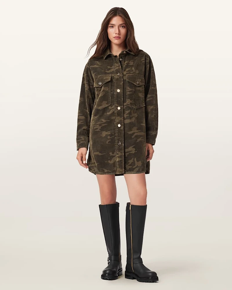 Faye Flocked Oversized Dress