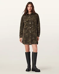 Faye Flocked Oversized Dress