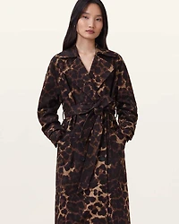 Abel Leopard Print Trench Coat