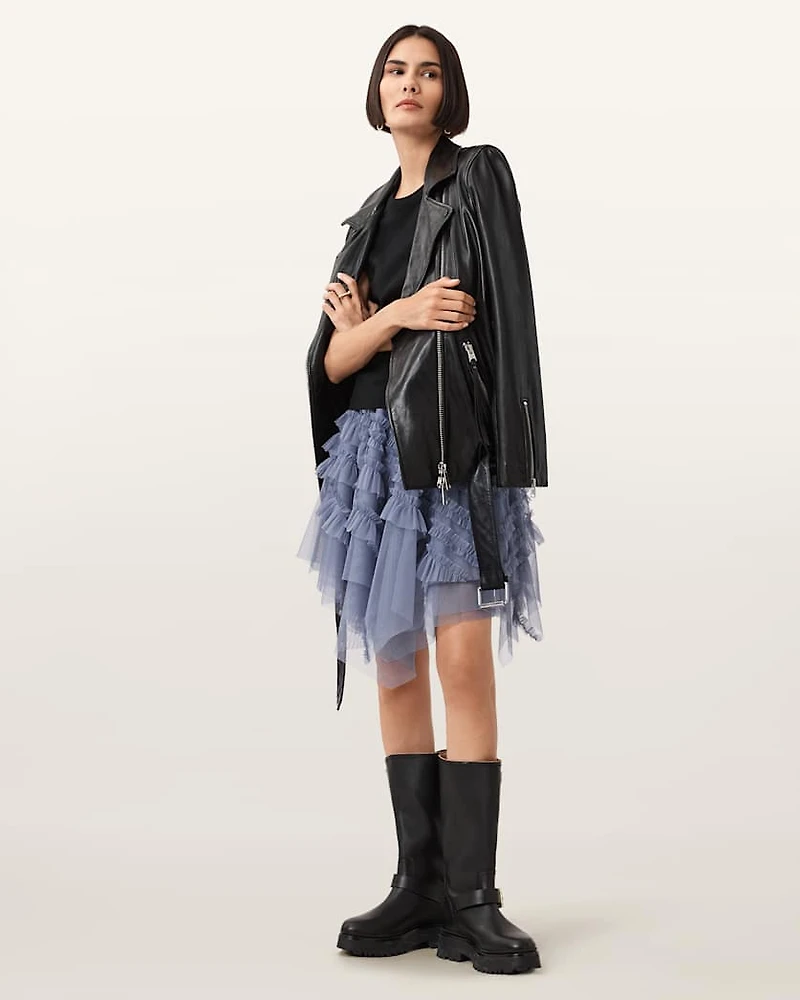 Jayde Ruffled Tulle Mini Skirt