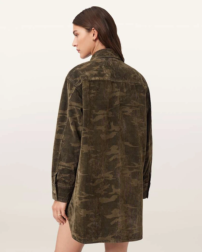 Faye Flocked Oversized Dress