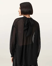 Pearla High Neck Sheer Top