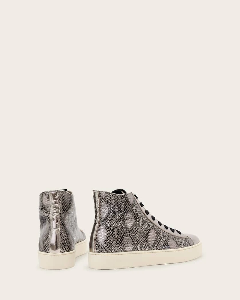 Tana Snake Print Leather High Top Trainers