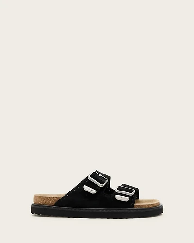 Randal Buckled Suede Sandals