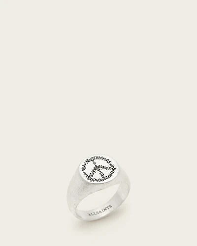 Leon Sterling Silver Peace Engraved Ring