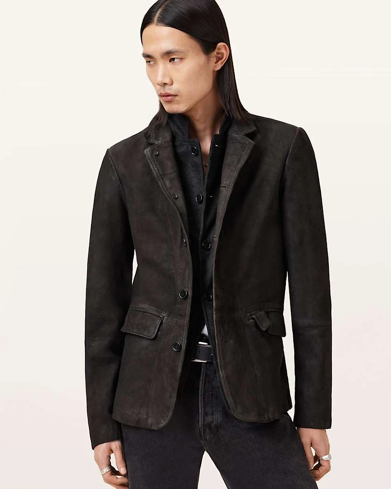 Survey Double Layered Waxed Suede Blazer