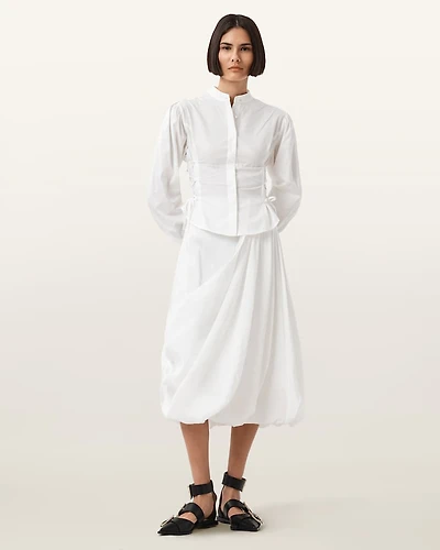 Nia Draped Midi Skirt