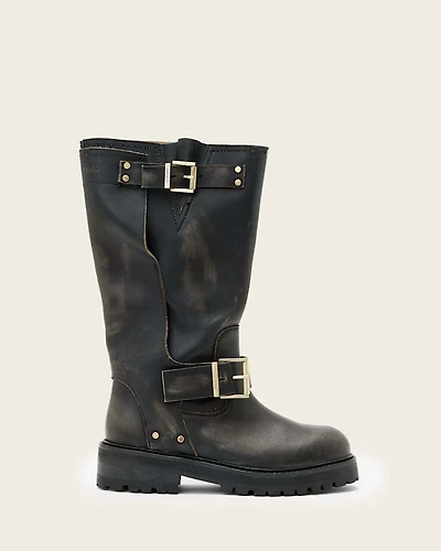 Tay Leather Biker Boots