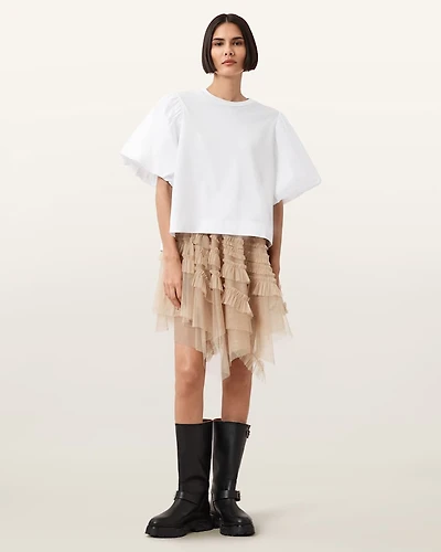 Jayde Ruffled Tulle Mini Skirt