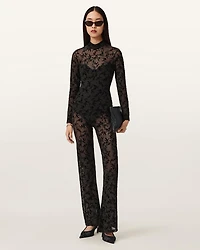 Rylee Flock Lace Catsuit
