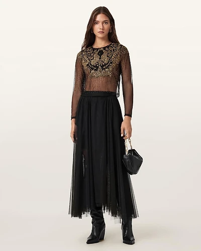 Ally Tulle Midi Skirt