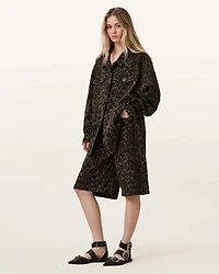 Louie Leopard Print Long Shorts