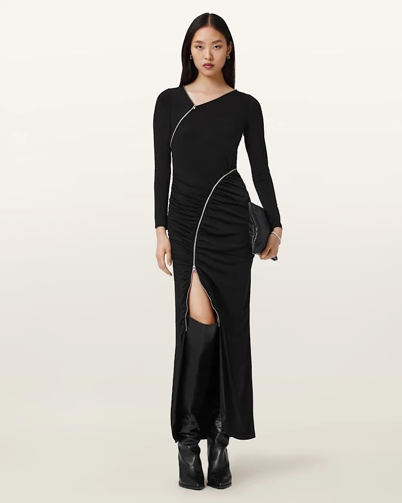 Elsie Zipper Maxi Dress