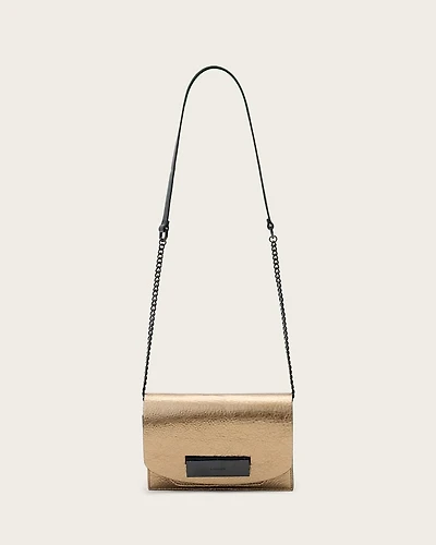 Etta Metallic Leather Clutch Bag