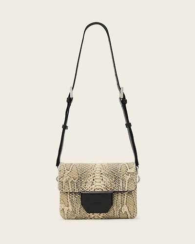 Jupiter Leather Snake Crossbody Bag