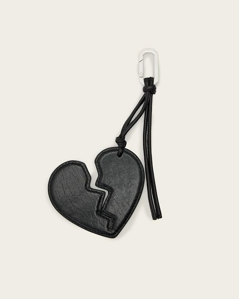 Broken Heart Leather Keyring