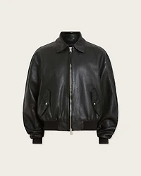 Marco Oversized Leather Bomber Jacket