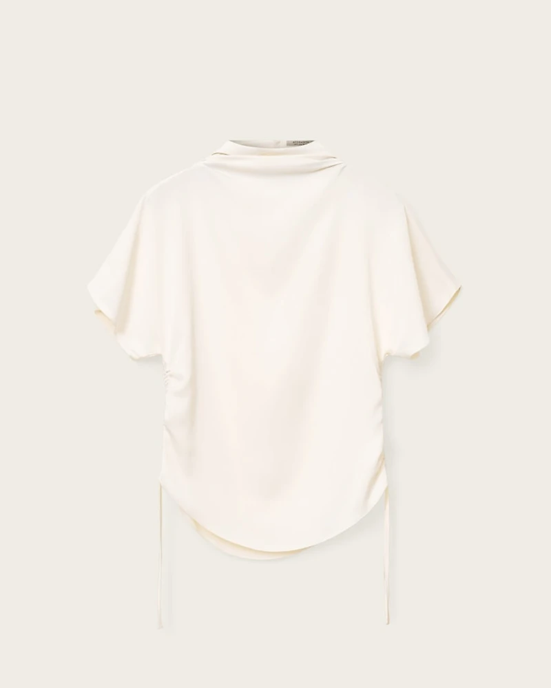 Leslie Satin Short Sleeve Top