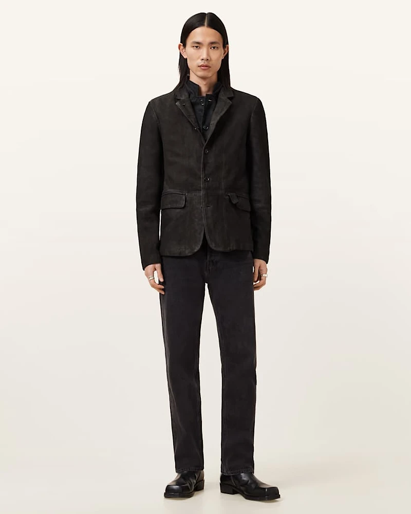Survey Double Layered Waxed Suede Blazer