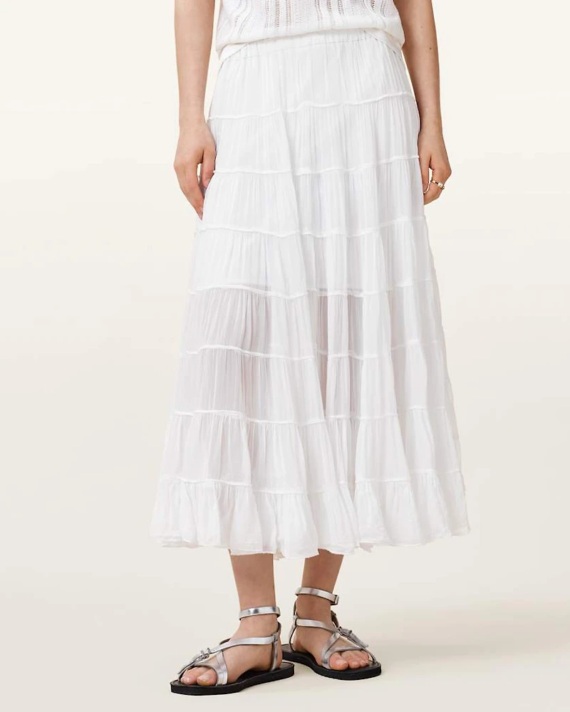 Eva Tiered Midi Skirt