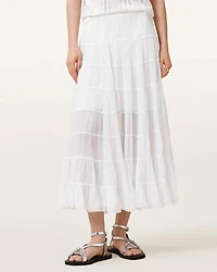 Eva Tiered Midi Skirt