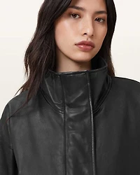 Ryder Funnel Neck Leather Jacket