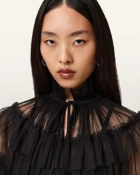 Aude Ruffle Cape Top