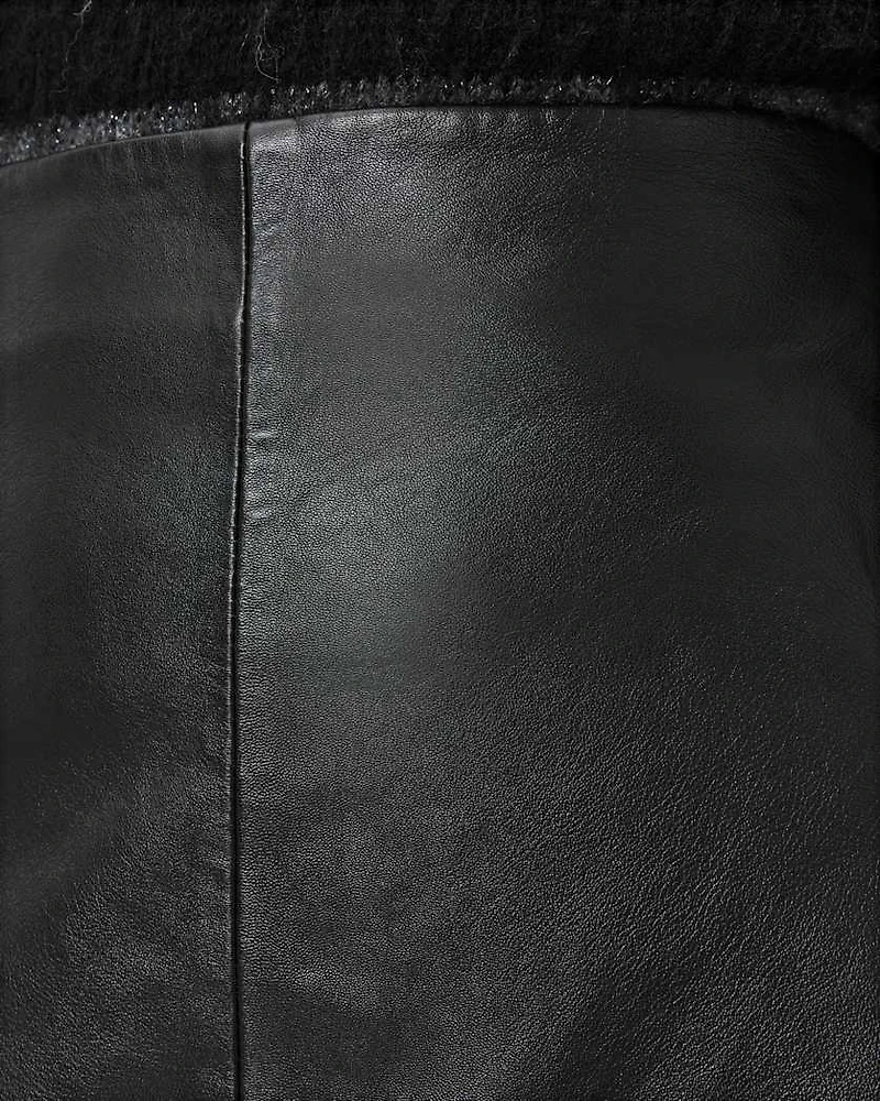 Renai Slim Fit Leather Mini Skirt