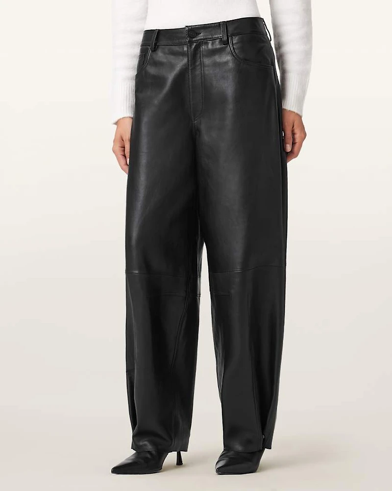 Jett Wide Leg Leather Trousers