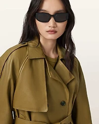 Reed Cropped Leather Trench