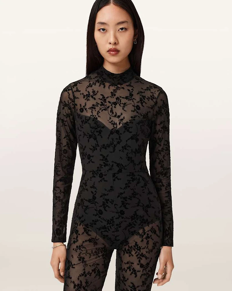 Rylee Flock Lace Catsuit