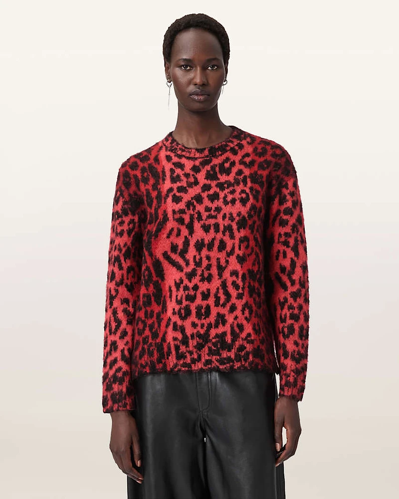 Lex Oversized Leopard Print Jumper