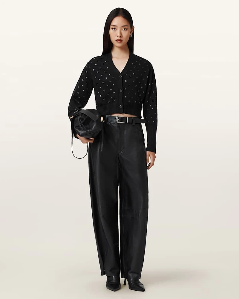 Mazzy Cropped Embellished Cardigan