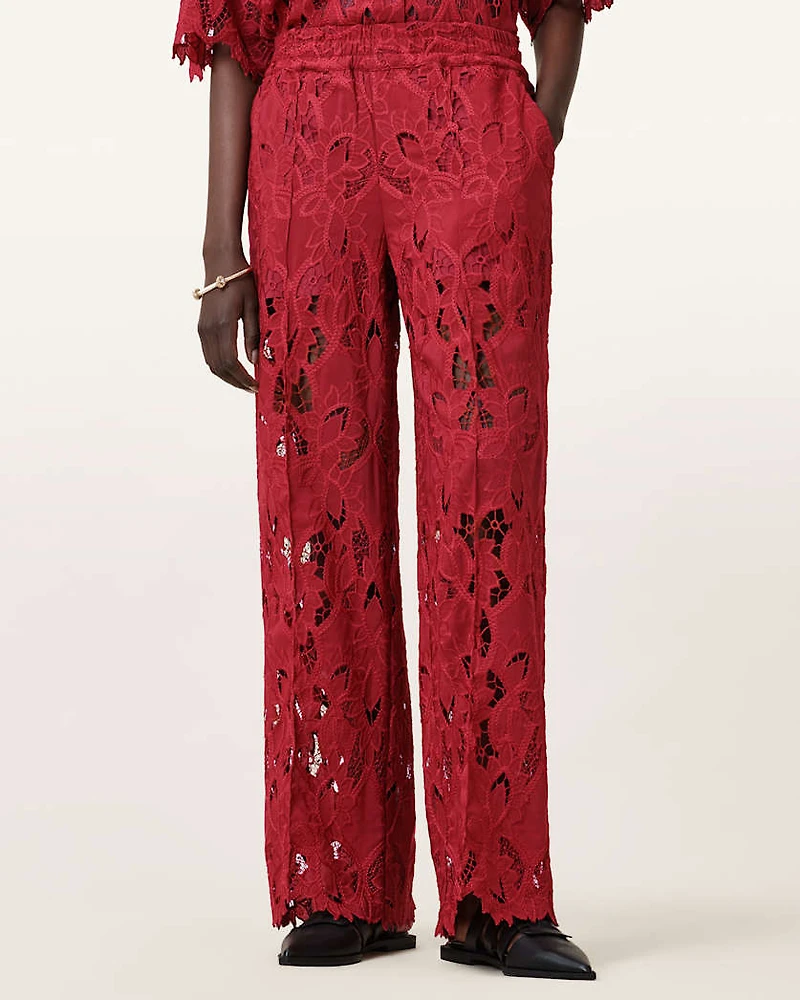 Charli Embroidered Straight Fit Trousers