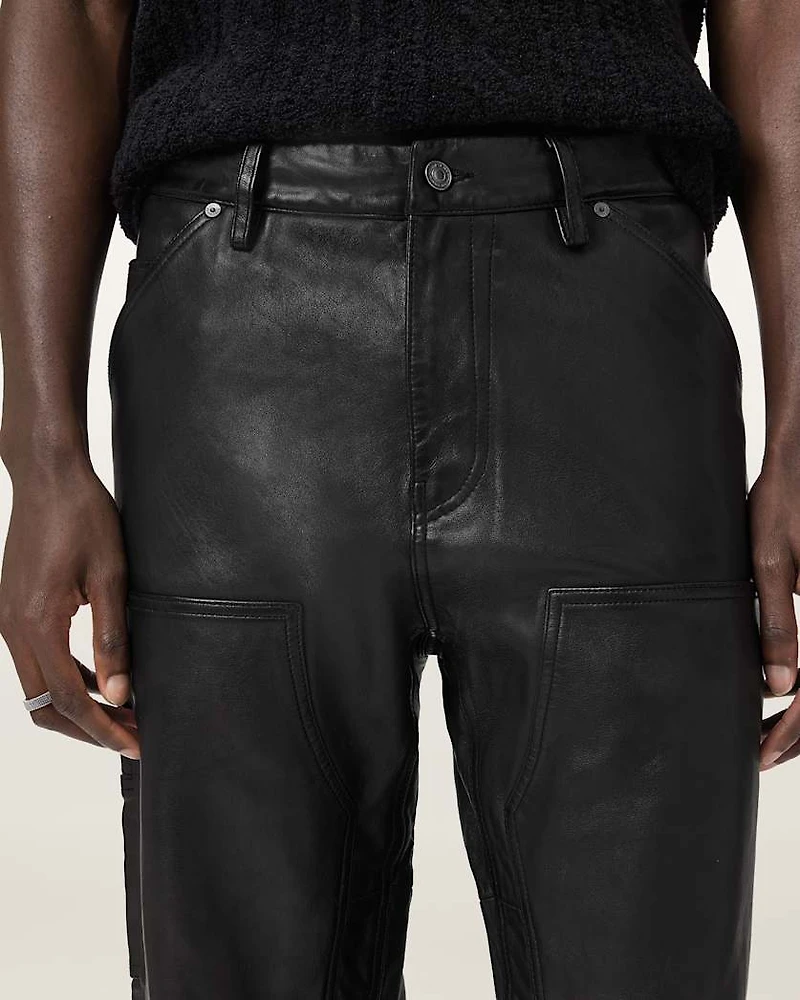 Manto Straight Fit Leather Trousers
