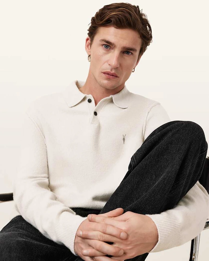 Statten Long Sleeve Ramskull Polo Jumper