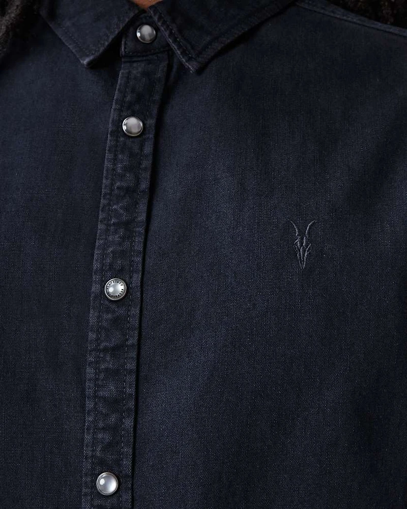 Gleason Press Stud Ramskull Denim Shirt