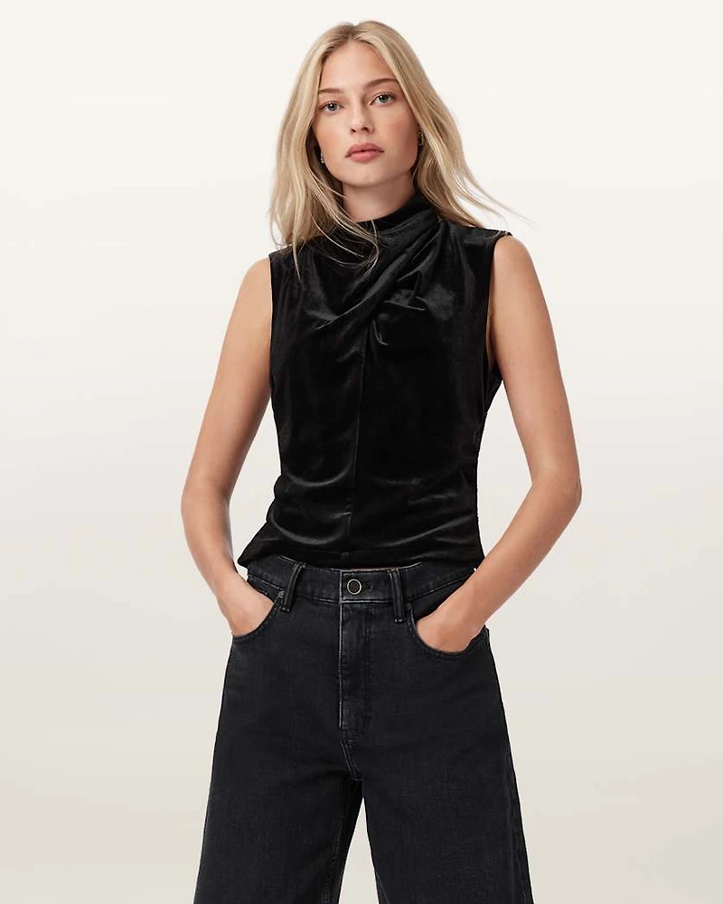 Tia Velvet Sleeveless Top