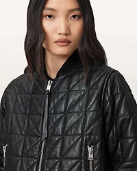 Carly Quilt Leather Bomber Jacket