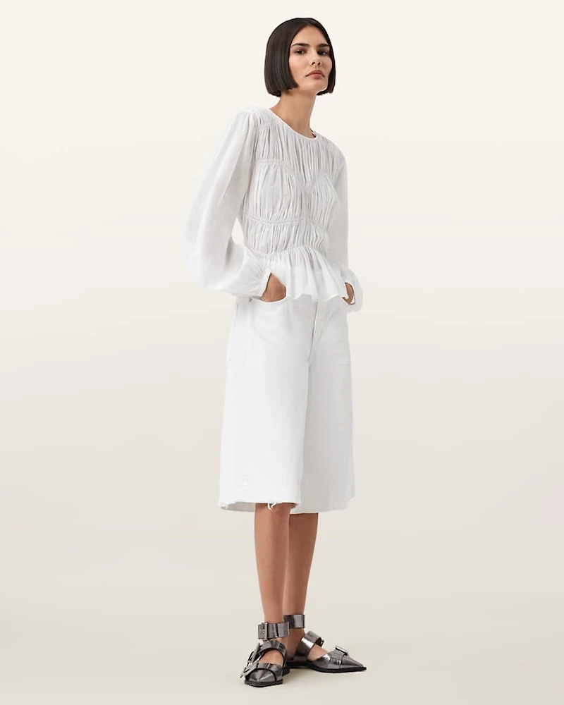 Melani Round Neck Gathered Top