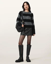 Renai Slim Fit Leather Mini Skirt