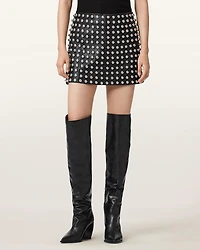 Lea Studded Leather Mini Skirt