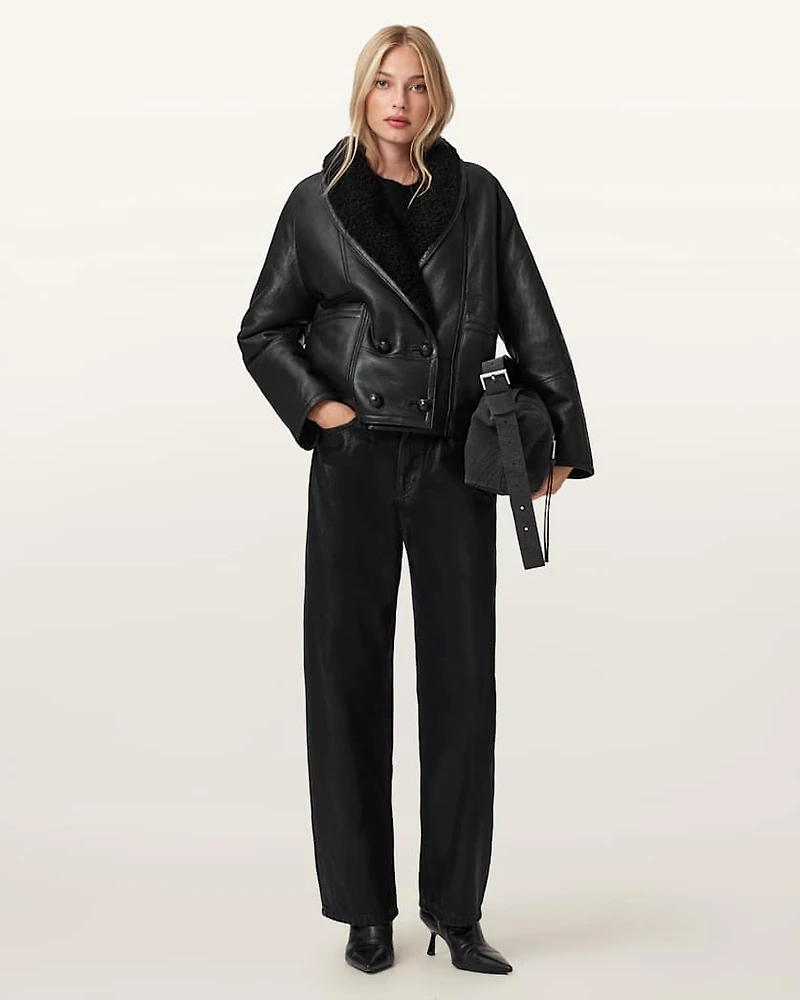 Charlton Double Breasted Shearling Jacket